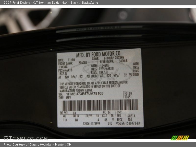 Black / Black/Stone 2007 Ford Explorer XLT Ironman Edition 4x4
