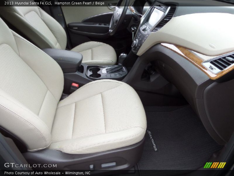 Hampton Green Pearl / Beige 2013 Hyundai Santa Fe GLS