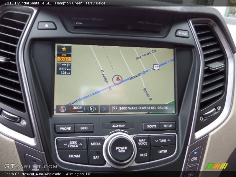 Hampton Green Pearl / Beige 2013 Hyundai Santa Fe GLS