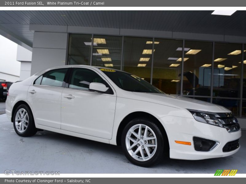 White Platinum Tri-Coat / Camel 2011 Ford Fusion SEL