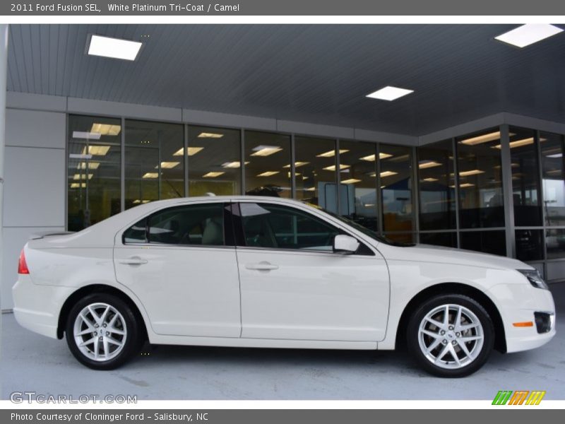 White Platinum Tri-Coat / Camel 2011 Ford Fusion SEL