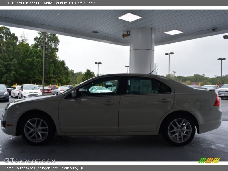 White Platinum Tri-Coat / Camel 2011 Ford Fusion SEL