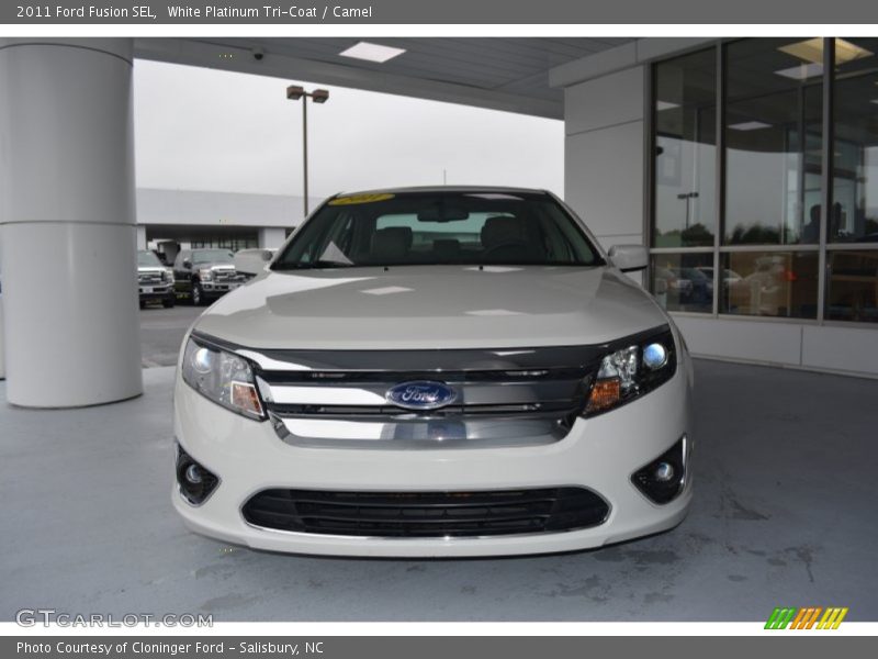 White Platinum Tri-Coat / Camel 2011 Ford Fusion SEL