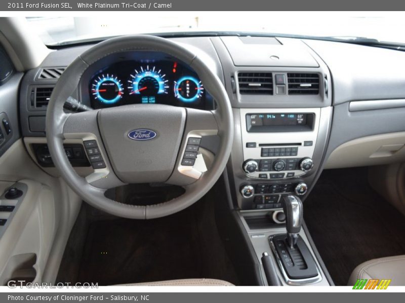 White Platinum Tri-Coat / Camel 2011 Ford Fusion SEL