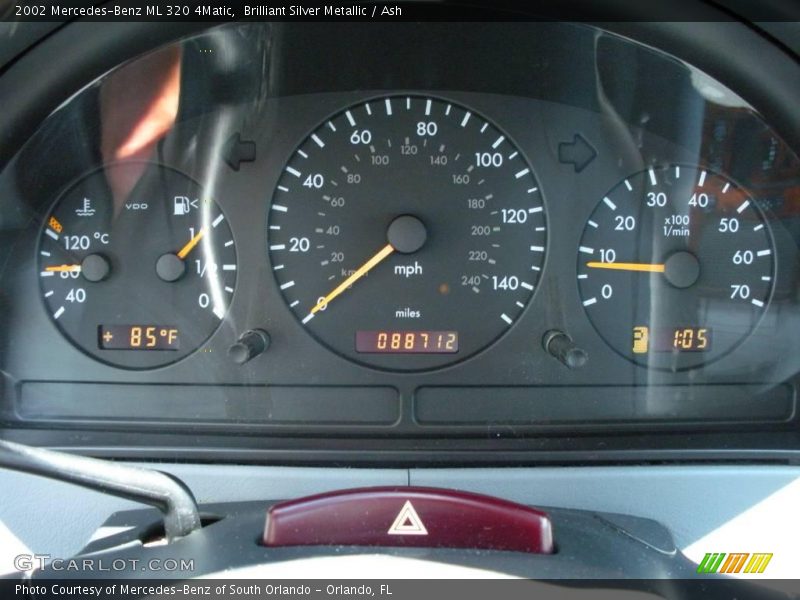 Brilliant Silver Metallic / Ash 2002 Mercedes-Benz ML 320 4Matic
