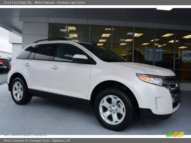 White Platinum / Medium Light Stone 2014 Ford Edge SEL