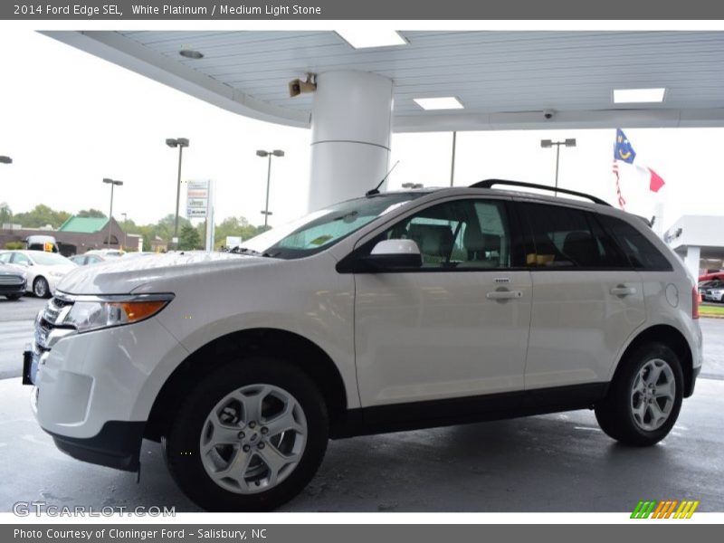 White Platinum / Medium Light Stone 2014 Ford Edge SEL
