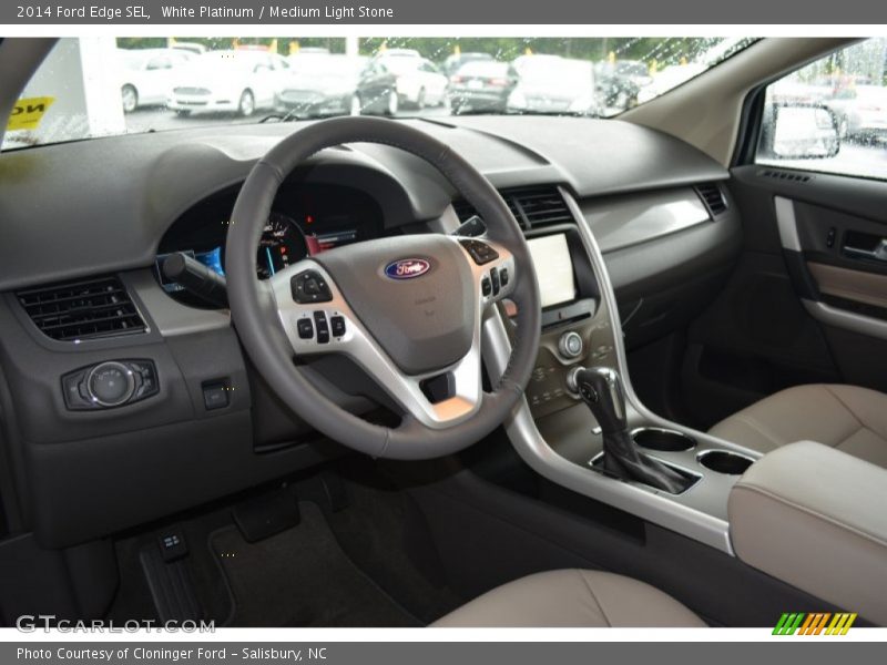 White Platinum / Medium Light Stone 2014 Ford Edge SEL