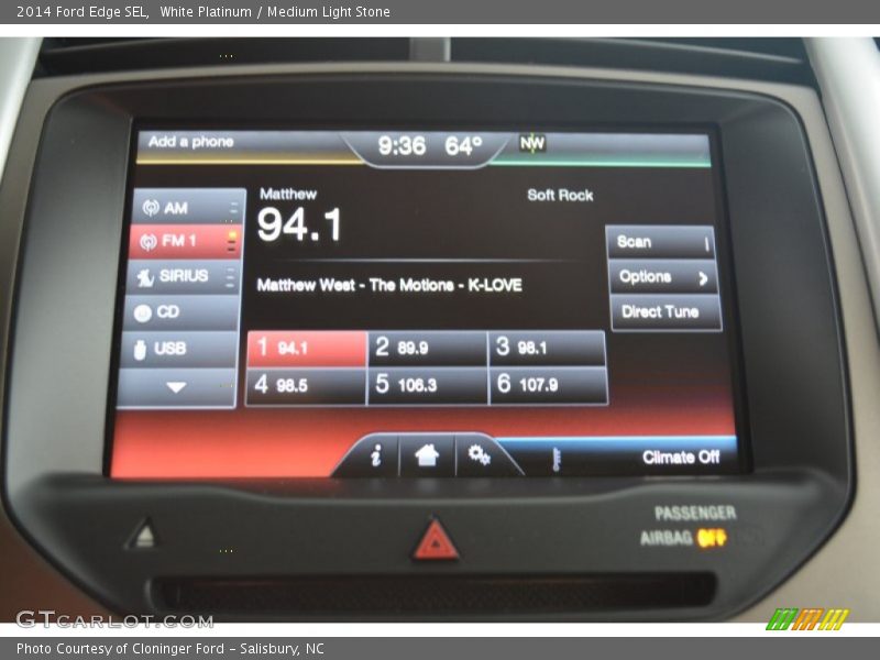 White Platinum / Medium Light Stone 2014 Ford Edge SEL