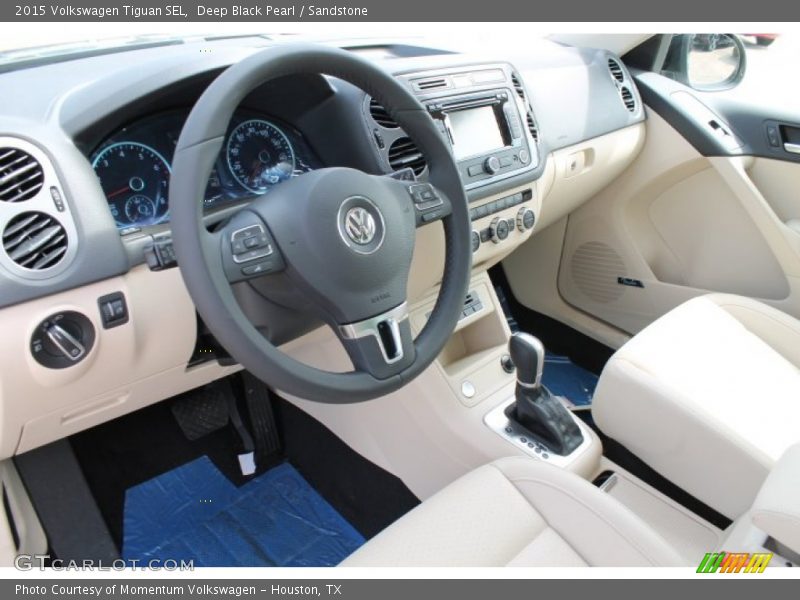Deep Black Pearl / Sandstone 2015 Volkswagen Tiguan SEL
