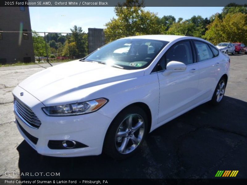 Oxford White / Charcoal Black 2015 Ford Fusion SE AWD