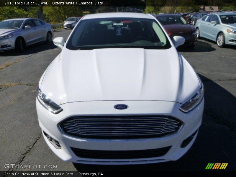 Oxford White / Charcoal Black 2015 Ford Fusion SE AWD