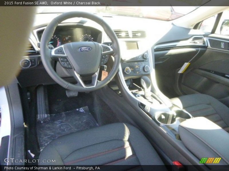 Oxford White / Charcoal Black 2015 Ford Fusion SE AWD