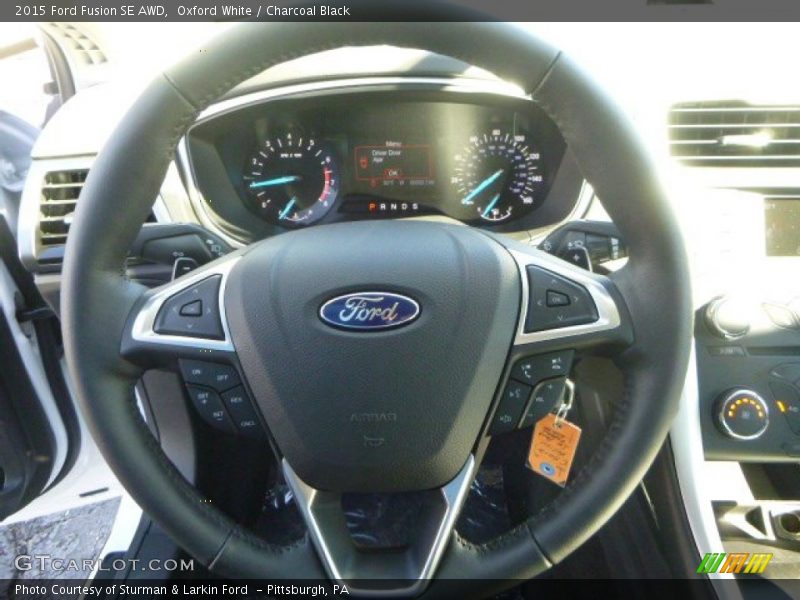 Oxford White / Charcoal Black 2015 Ford Fusion SE AWD