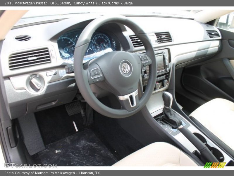 Black/Cornsilk Beige Interior - 2015 Passat TDI SE Sedan 
