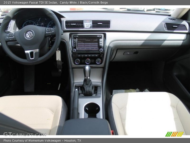 Candy White / Black/Cornsilk Beige 2015 Volkswagen Passat TDI SE Sedan