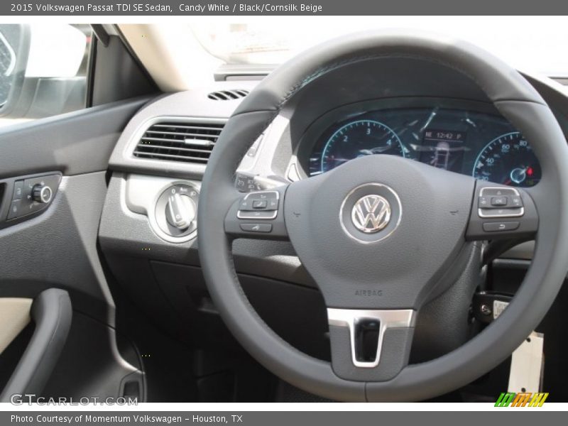 Candy White / Black/Cornsilk Beige 2015 Volkswagen Passat TDI SE Sedan