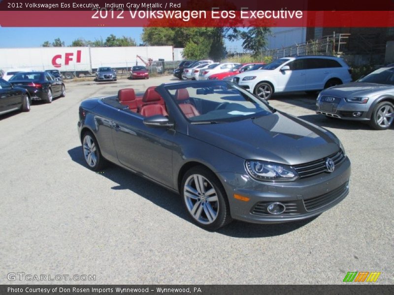 Indium Gray Metallic / Red 2012 Volkswagen Eos Executive