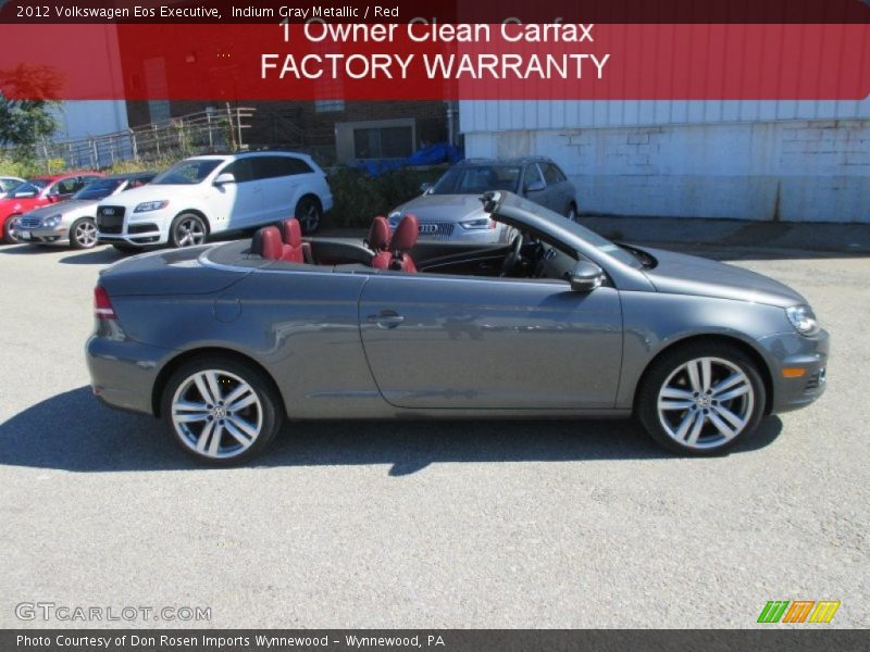 Indium Gray Metallic / Red 2012 Volkswagen Eos Executive