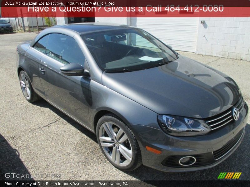 Indium Gray Metallic / Red 2012 Volkswagen Eos Executive