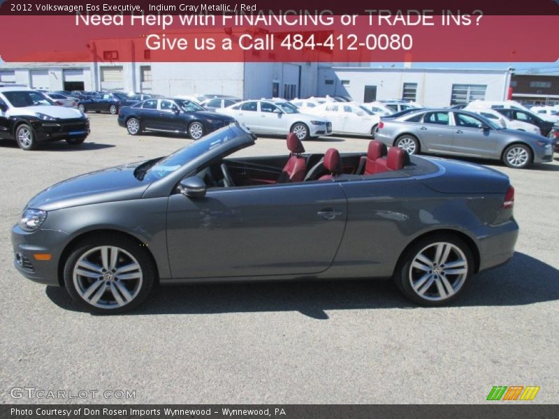 Indium Gray Metallic / Red 2012 Volkswagen Eos Executive