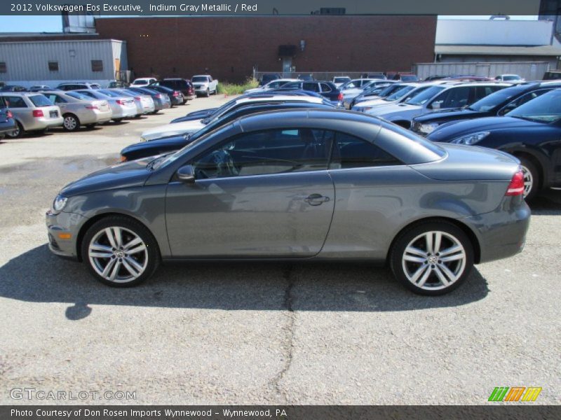 Indium Gray Metallic / Red 2012 Volkswagen Eos Executive