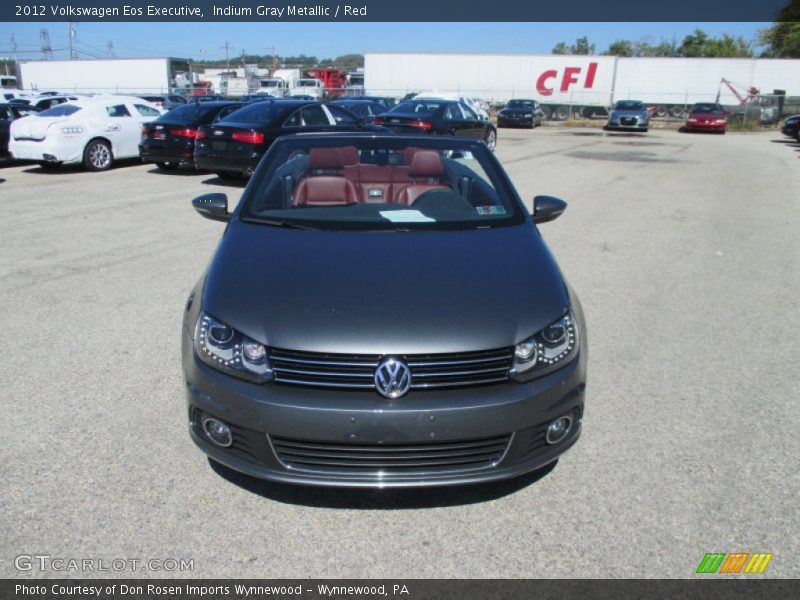Indium Gray Metallic / Red 2012 Volkswagen Eos Executive