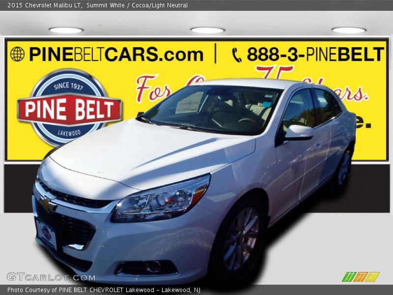 Summit White / Cocoa/Light Neutral 2015 Chevrolet Malibu LT