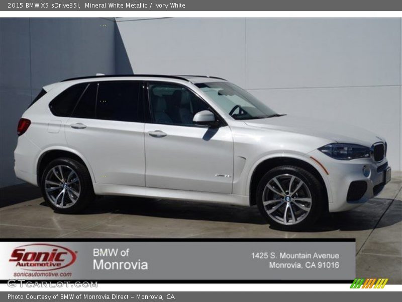 Mineral White Metallic / Ivory White 2015 BMW X5 sDrive35i