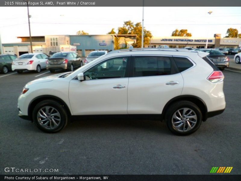 Pearl White / Charcoal 2015 Nissan Rogue SL AWD