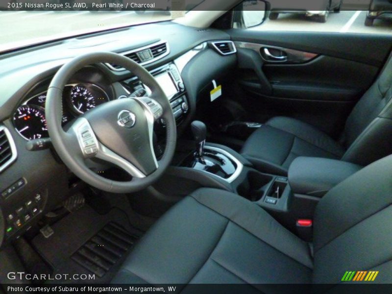 Pearl White / Charcoal 2015 Nissan Rogue SL AWD