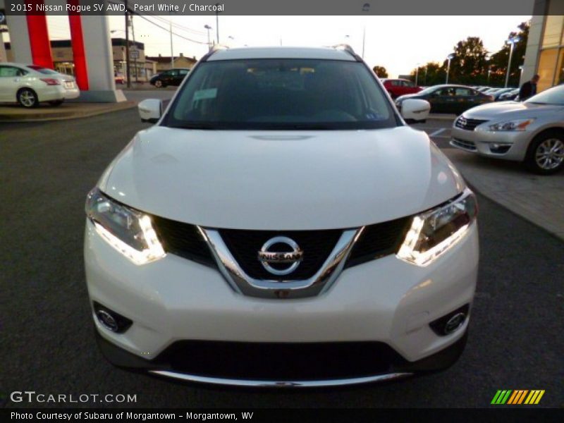 Pearl White / Charcoal 2015 Nissan Rogue SV AWD