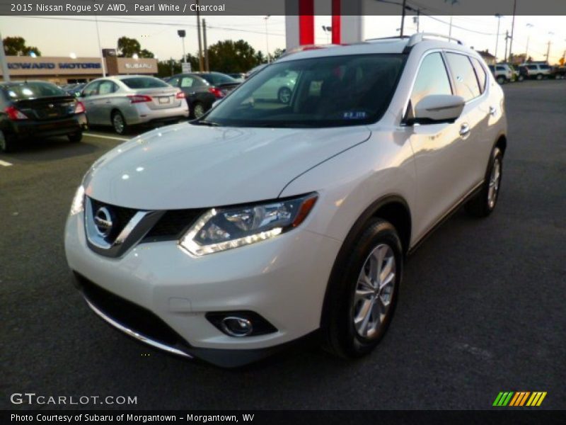 Pearl White / Charcoal 2015 Nissan Rogue SV AWD