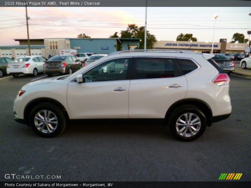 Pearl White / Charcoal 2015 Nissan Rogue SV AWD