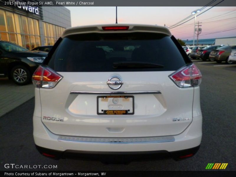 Pearl White / Charcoal 2015 Nissan Rogue SV AWD