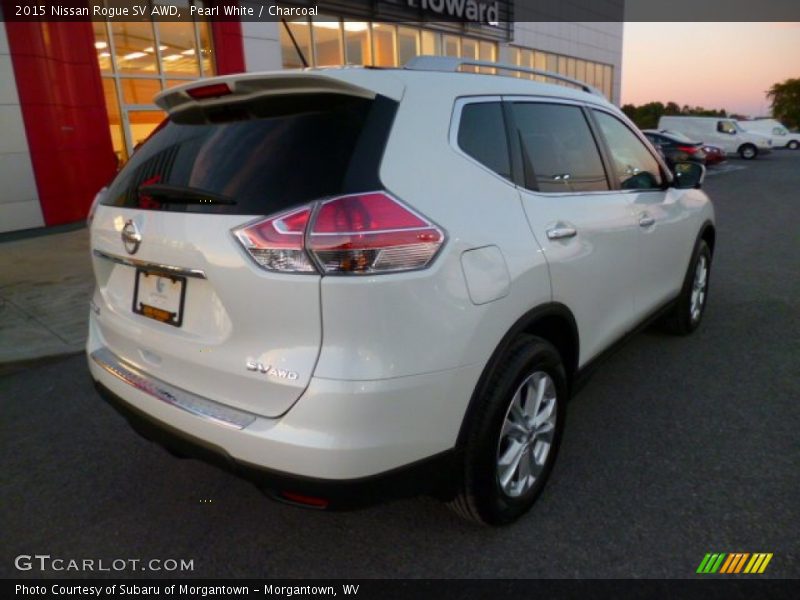 Pearl White / Charcoal 2015 Nissan Rogue SV AWD
