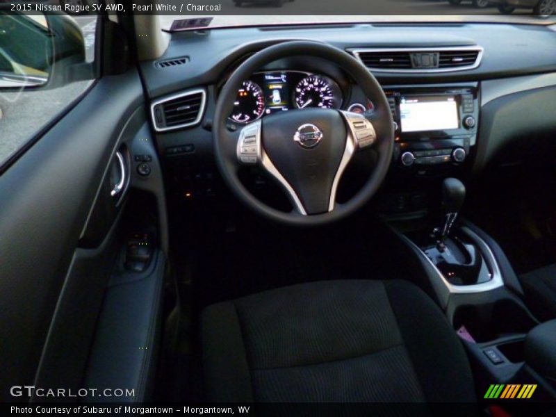 Pearl White / Charcoal 2015 Nissan Rogue SV AWD