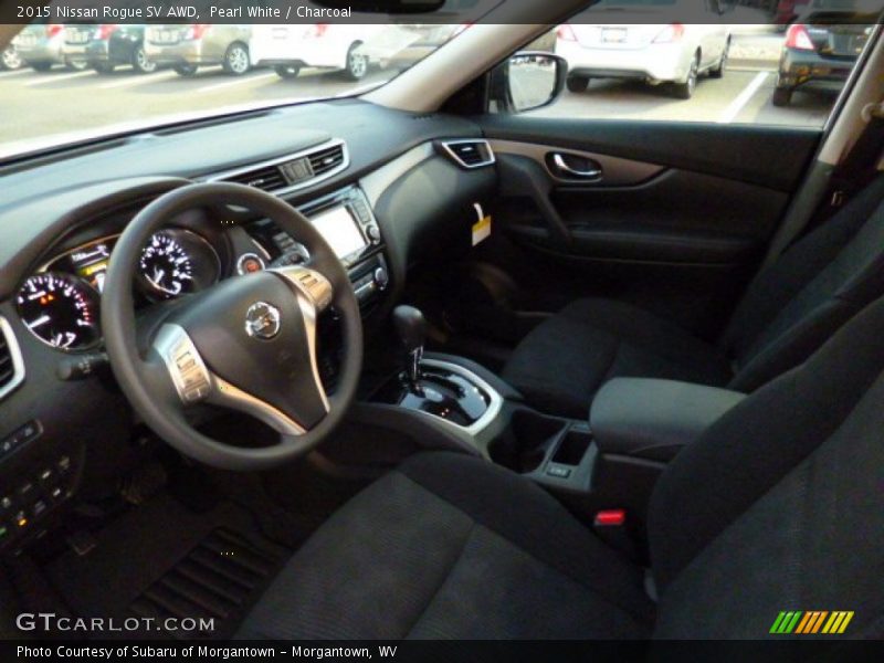 Pearl White / Charcoal 2015 Nissan Rogue SV AWD
