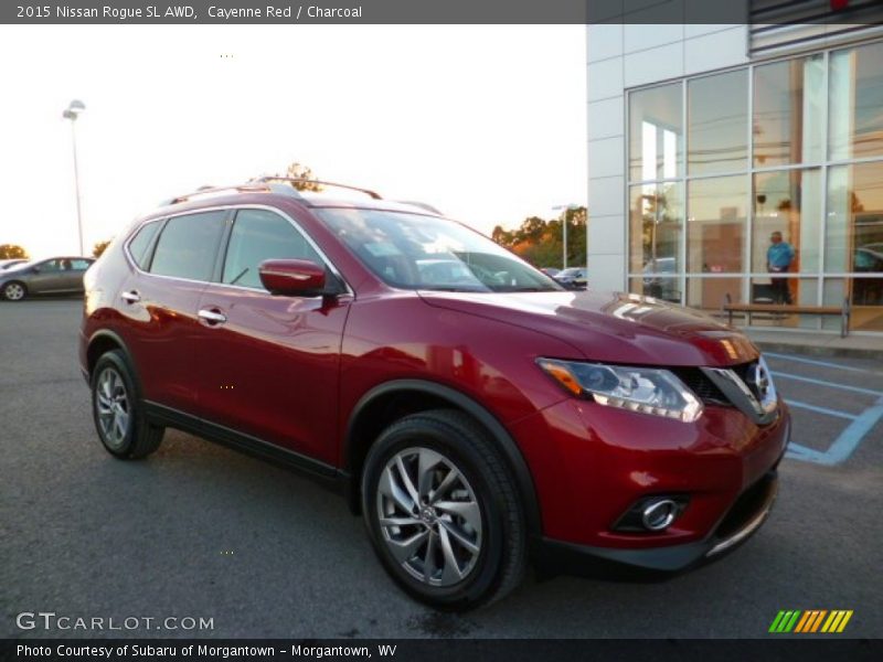 Cayenne Red / Charcoal 2015 Nissan Rogue SL AWD