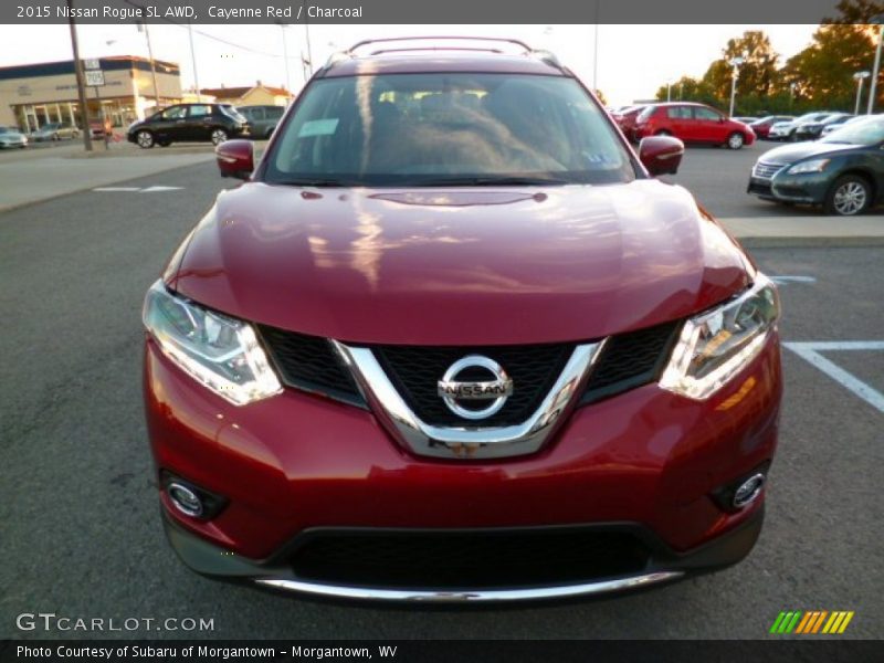 Cayenne Red / Charcoal 2015 Nissan Rogue SL AWD