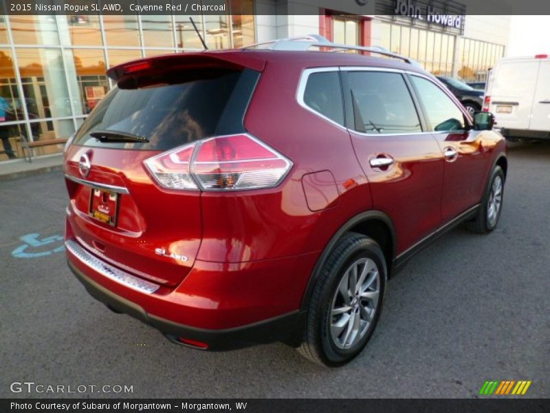 Cayenne Red / Charcoal 2015 Nissan Rogue SL AWD