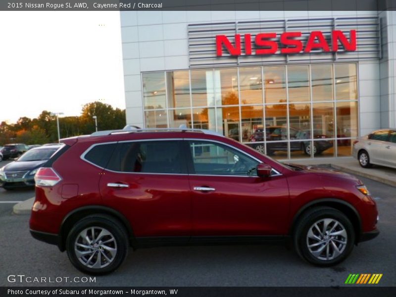 Cayenne Red / Charcoal 2015 Nissan Rogue SL AWD