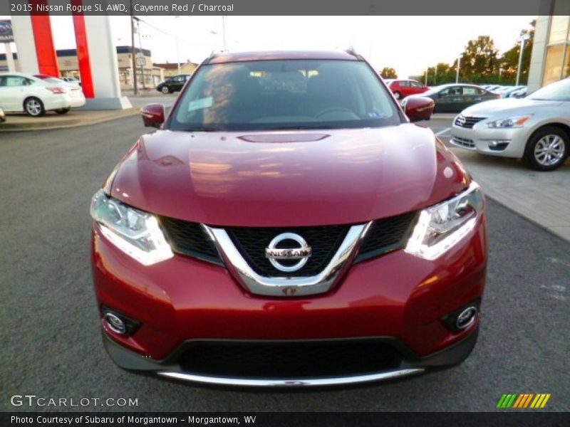 Cayenne Red / Charcoal 2015 Nissan Rogue SL AWD
