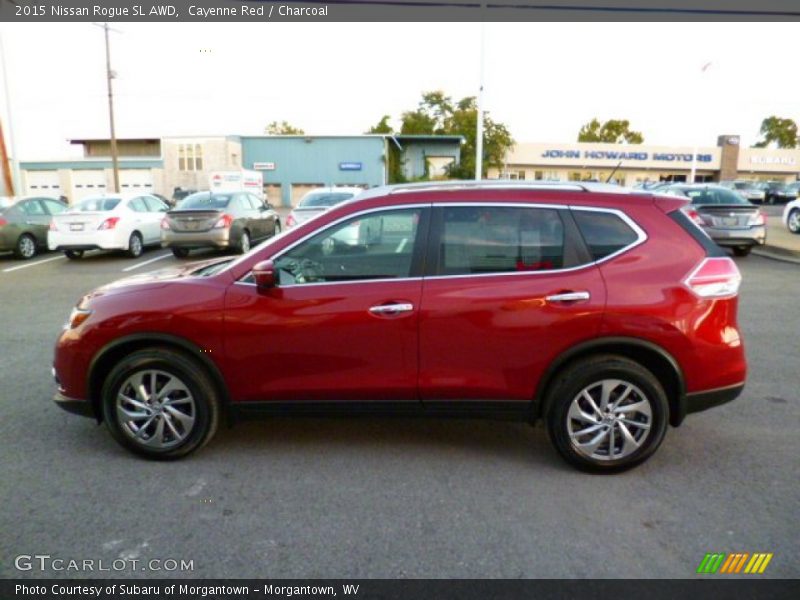 Cayenne Red / Charcoal 2015 Nissan Rogue SL AWD