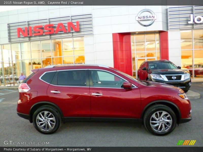 Cayenne Red / Charcoal 2015 Nissan Rogue SL AWD