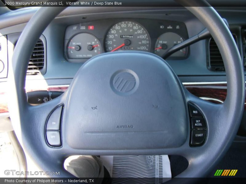 Vibrant White / Deep Slate Blue 2000 Mercury Grand Marquis LS