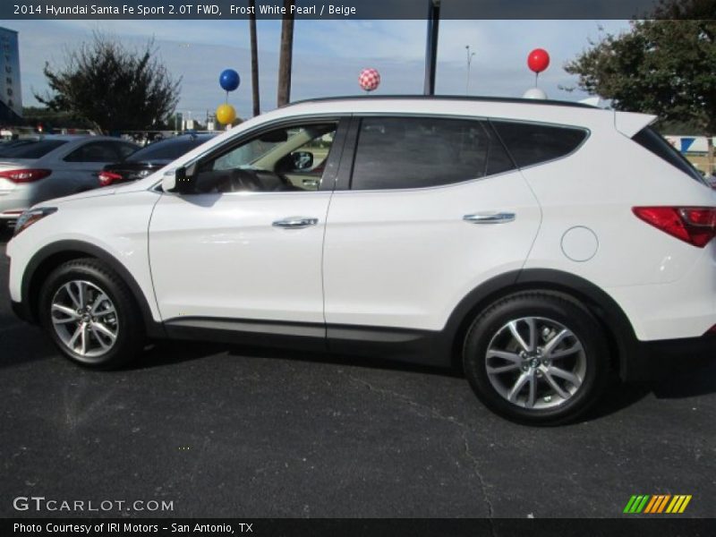 Frost White Pearl / Beige 2014 Hyundai Santa Fe Sport 2.0T FWD