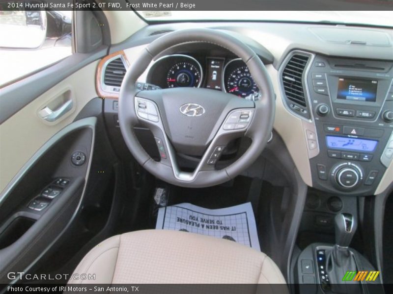 Frost White Pearl / Beige 2014 Hyundai Santa Fe Sport 2.0T FWD