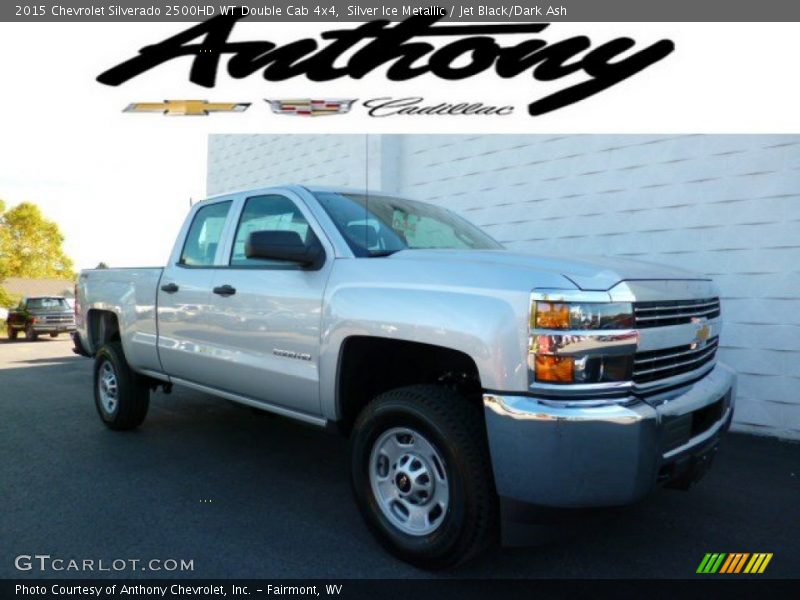 Silver Ice Metallic / Jet Black/Dark Ash 2015 Chevrolet Silverado 2500HD WT Double Cab 4x4