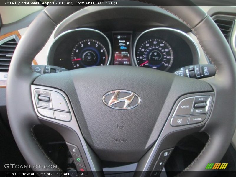 Frost White Pearl / Beige 2014 Hyundai Santa Fe Sport 2.0T FWD